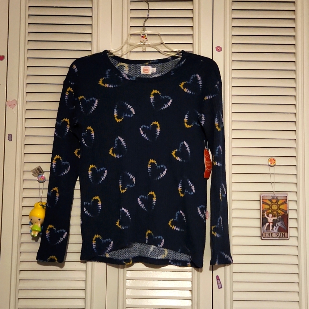 Wonder Nation 🌷 Blue Heart Pattern Top